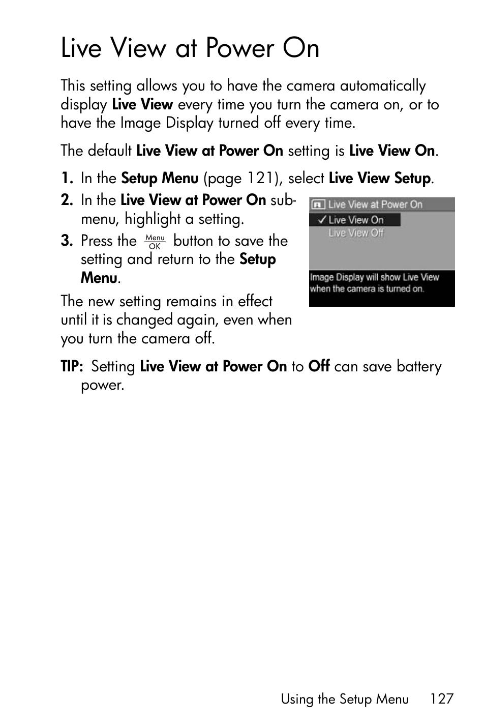 Live view at power on | HP R717 User Manual | Page 127 / 217