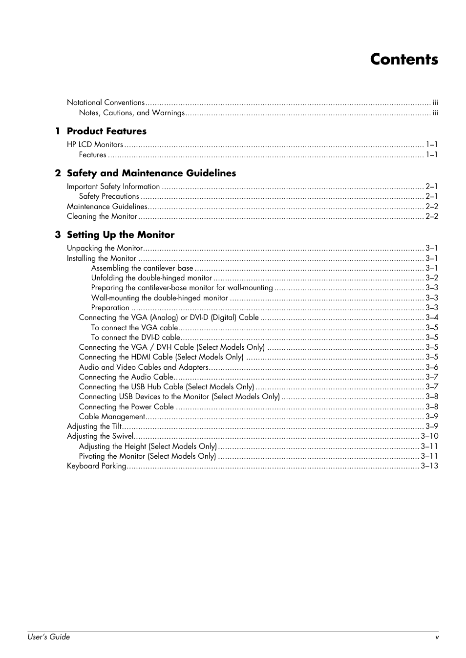 HP W2338h User Manual | Page 5 / 68