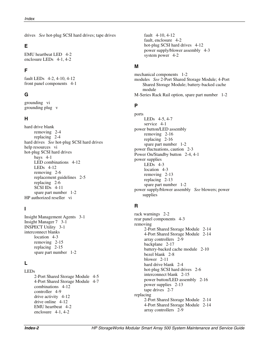 HP StorageWorks Modular Smart Array 500 System User Manual | Page 45 / 46