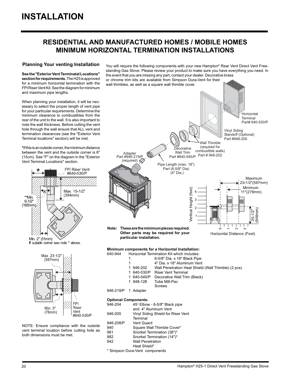 Installation | Hampton Direct H25-NG1 User Manual | Page 20 / 44
