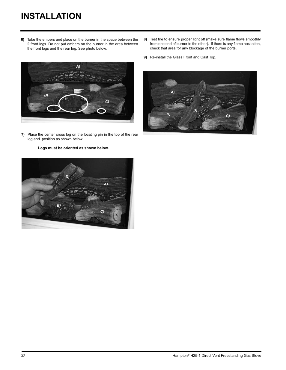 Installation | Hampton Direct H25-NG1 User Manual | Page 32 / 44