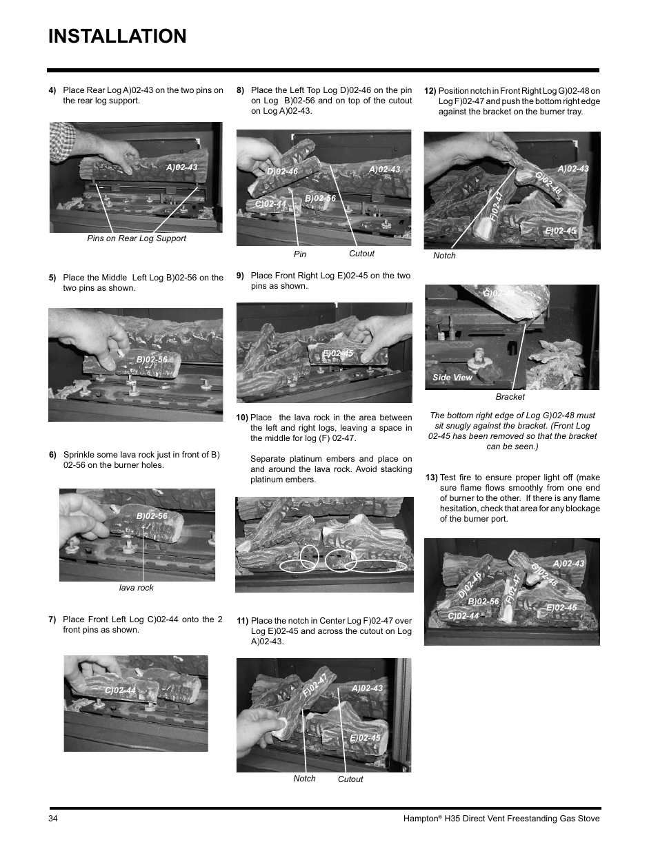 Installation | Hampton Direct H35-NG1 User Manual | Page 34 / 48