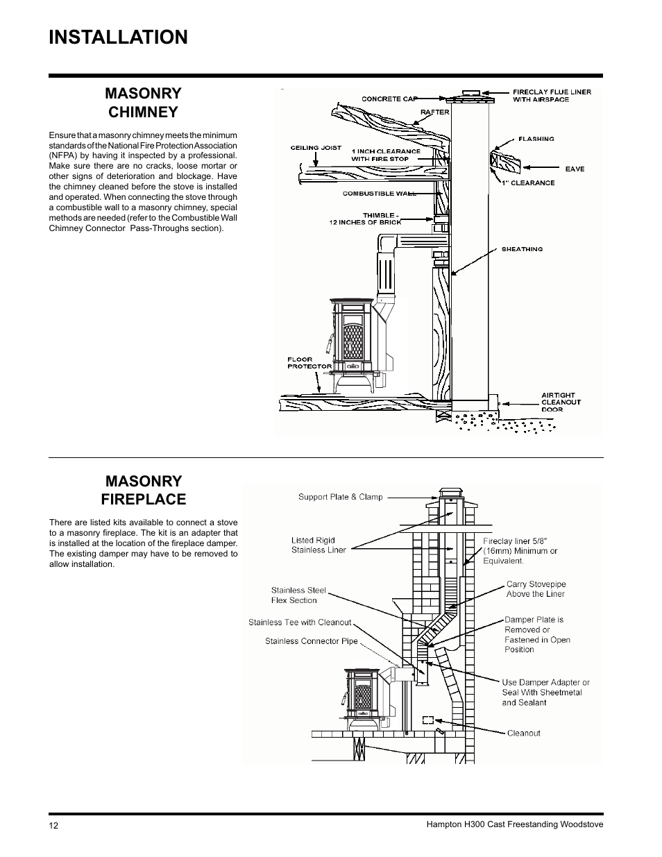 Installation | Hampton Direct H300 User Manual | Page 12 / 32