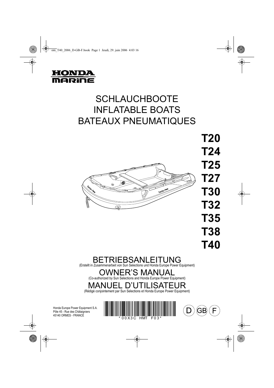 HONDA T32 User Manual | 39 pages