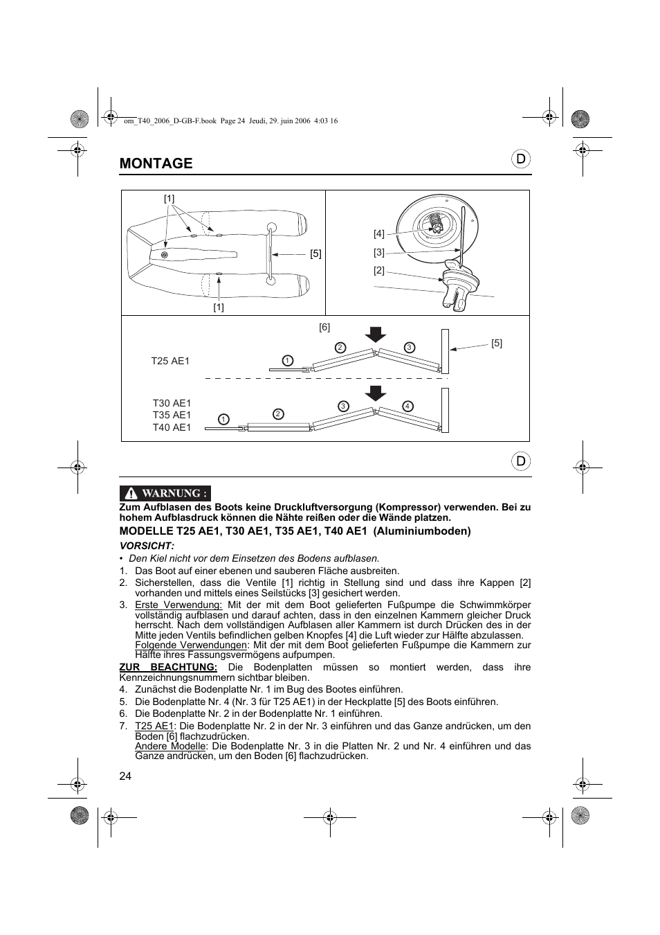 Montage | HONDA T32 User Manual | Page 24 / 39