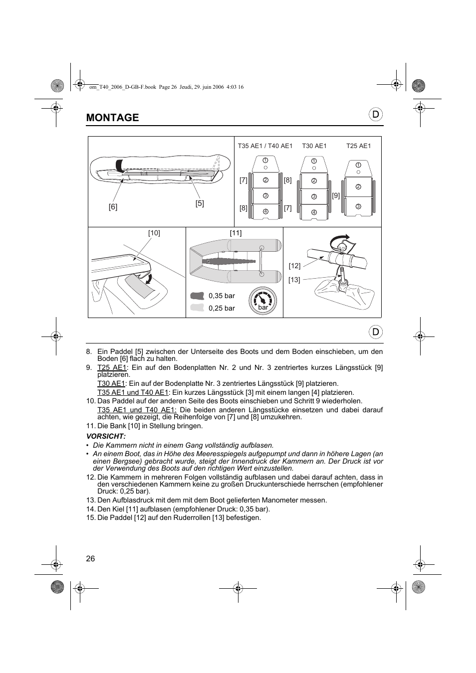 Montage | HONDA T32 User Manual | Page 26 / 39