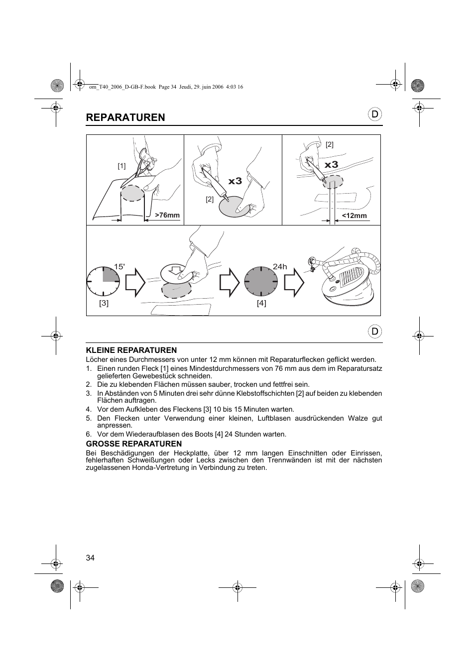 Reparaturen | HONDA T32 User Manual | Page 34 / 39