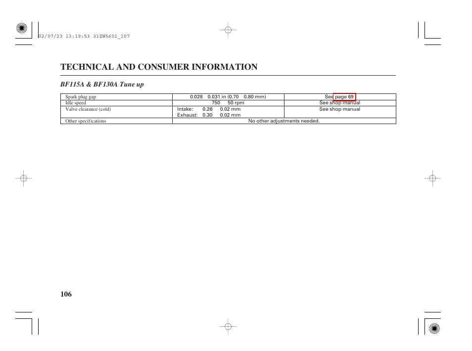 Technical and consumer information | HONDA Outboard Motor BF130A User Manual | Page 108 / 116