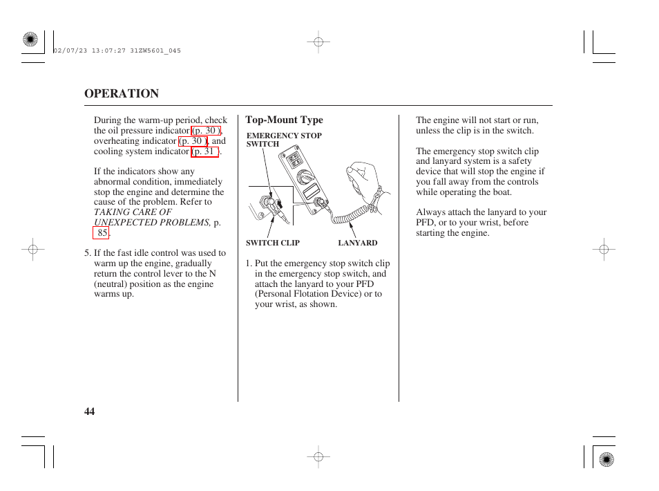 HONDA Outboard Motor BF130A User Manual | Page 46 / 116