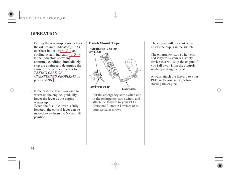 Panel-mount type | HONDA Outboard Motor BF115A User Manual | Page 46 / 130