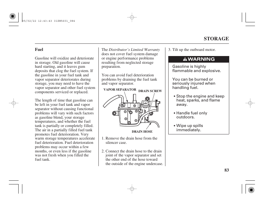 Fuel | HONDA Outboard Motor BF115A User Manual | Page 85 / 130