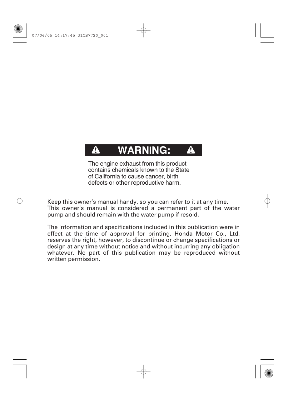 HONDA WH15X User Manual | Page 2 / 64