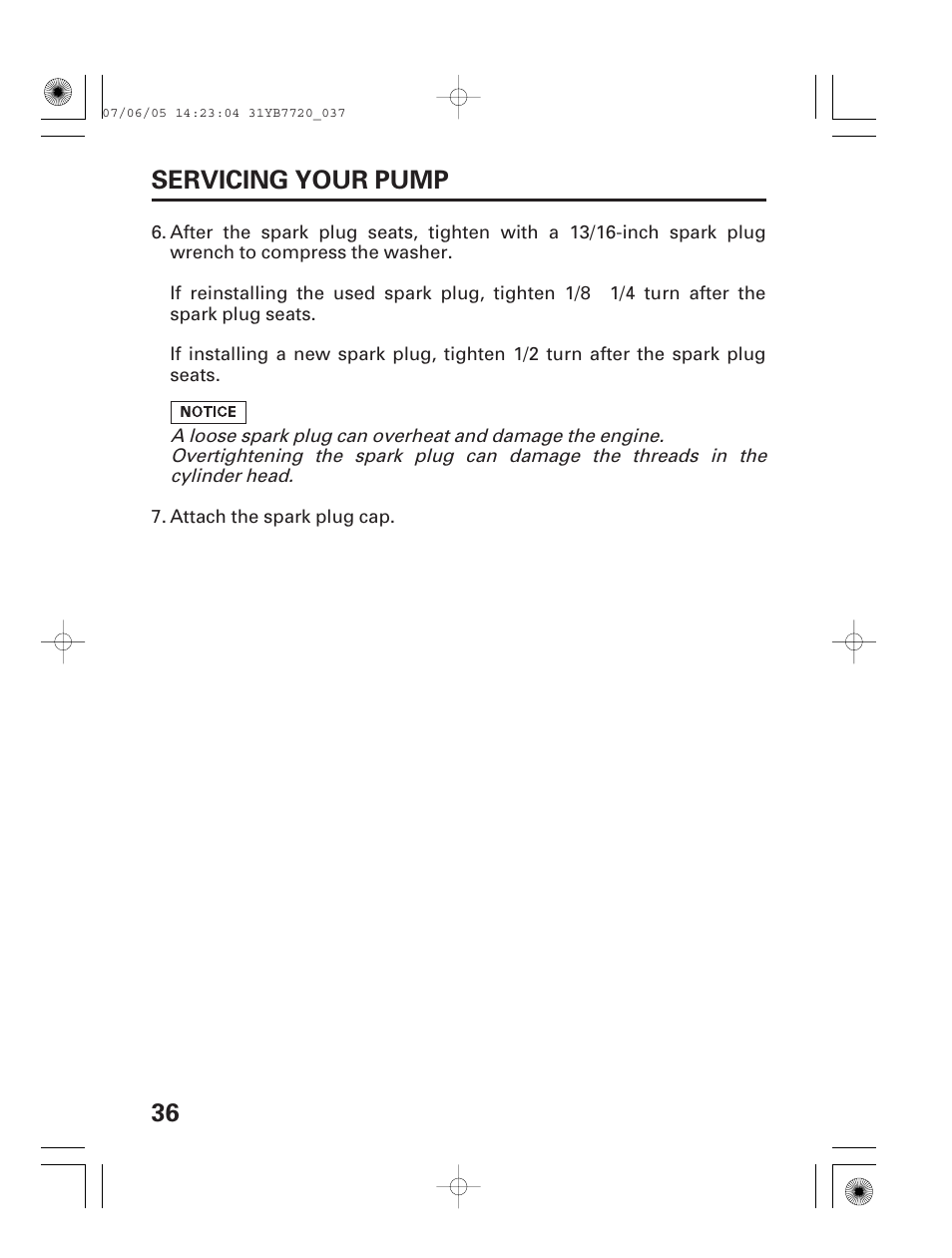36 servicing your pump | HONDA WH15X User Manual | Page 38 / 64