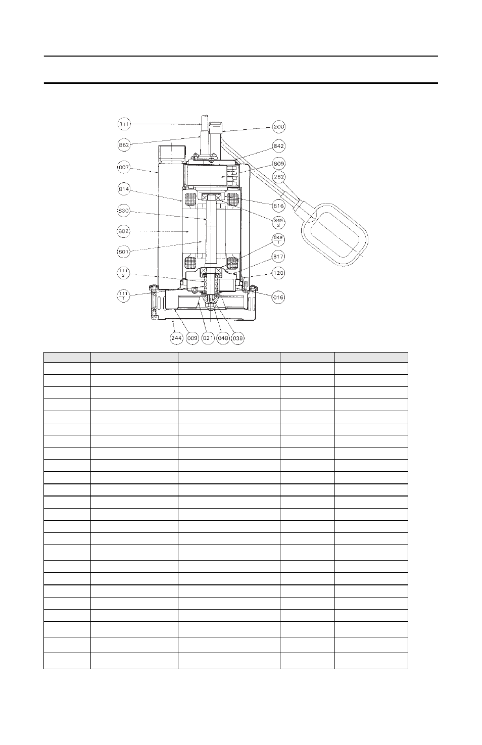 Sectional view - wsp53aa, wsp73aa, Ance and service, Automatic type output 1/2 to 3/4 hp (single phase) | HONDA Submersible Pump WSP33AA User Manual | Page 20 / 23