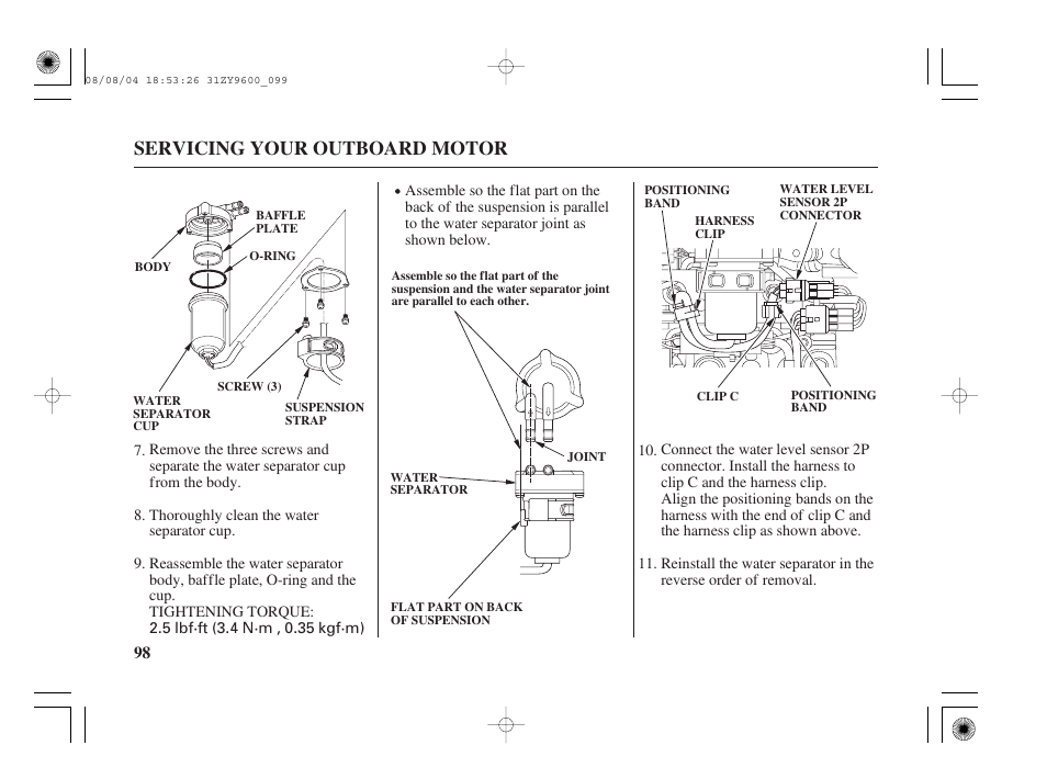 Servicing your outboard motor | HONDA Outdoor Motor BF90D User Manual | Page 100 / 151
