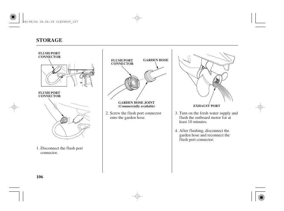Storage | HONDA Outdoor Motor BF90D User Manual | Page 108 / 151