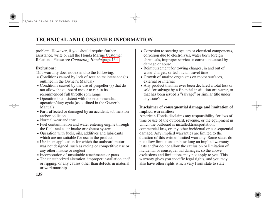 HONDA Outdoor Motor BF90D User Manual | Page 140 / 151