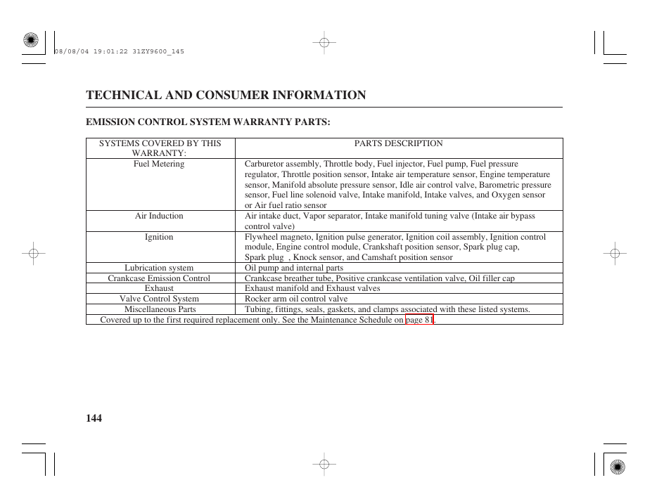 Technical and consumer information | HONDA Outdoor Motor BF90D User Manual | Page 146 / 151
