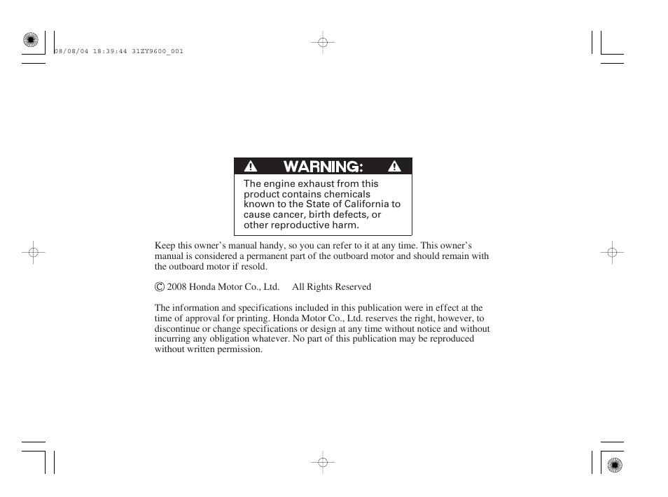 HONDA Outdoor Motor BF90D User Manual | Page 2 / 151
