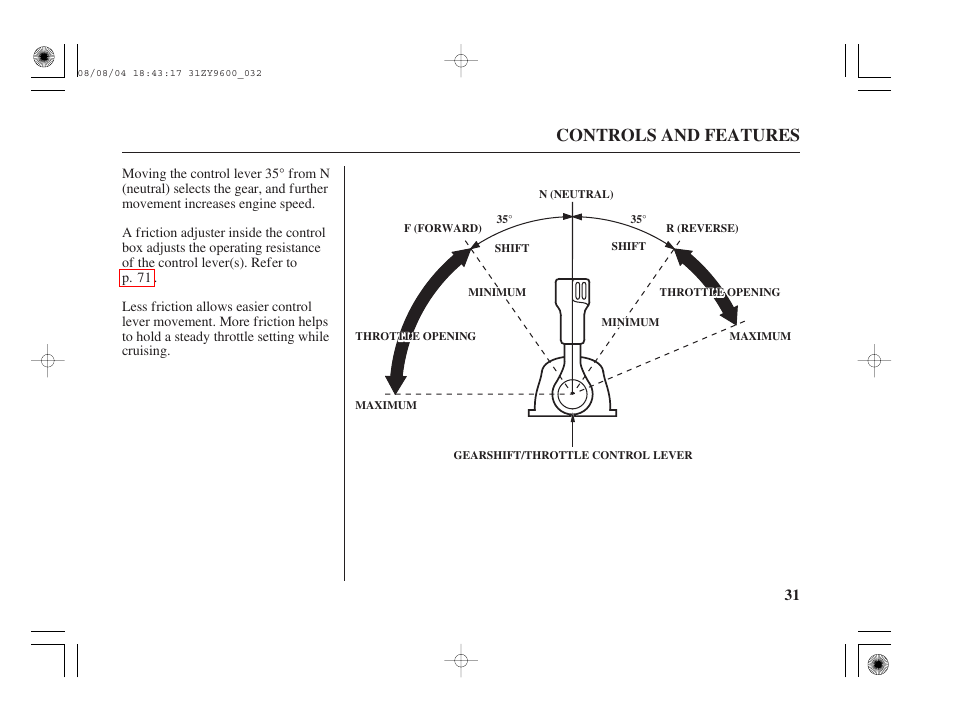 Controls and features | HONDA Outdoor Motor BF90D User Manual | Page 33 / 151