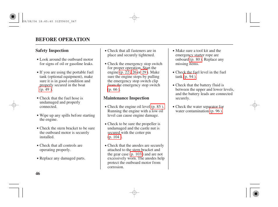 HONDA Outdoor Motor BF90D User Manual | Page 48 / 151