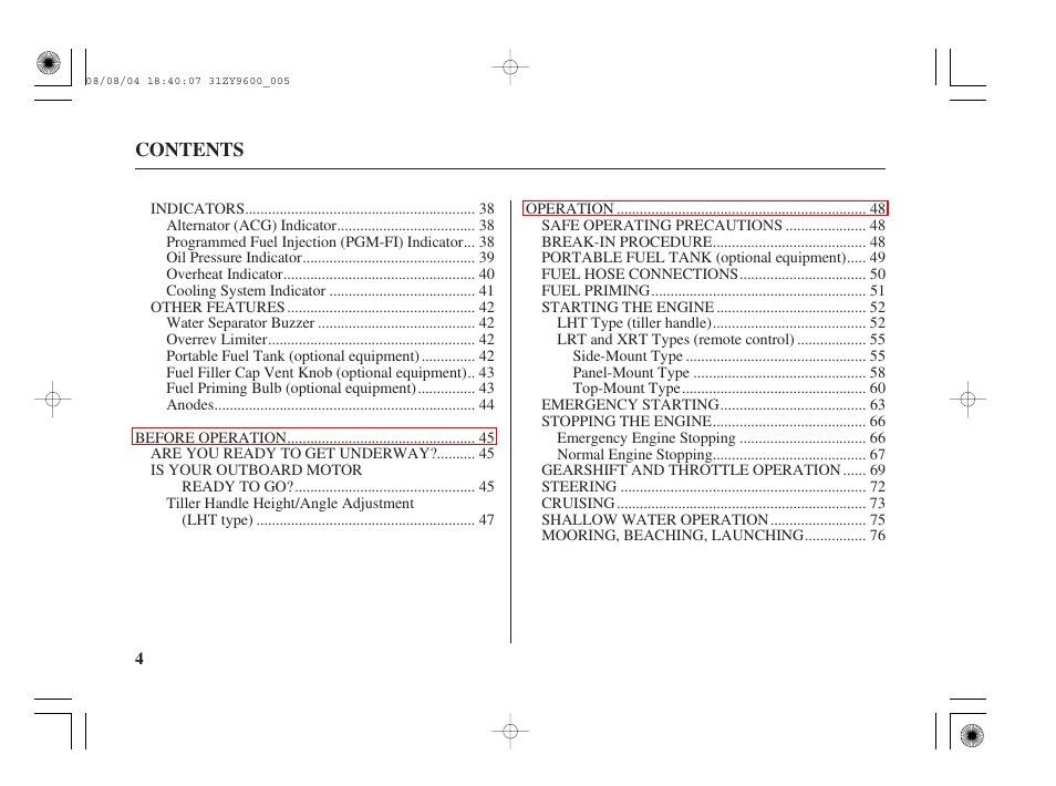 HONDA Outdoor Motor BF90D User Manual | Page 6 / 151