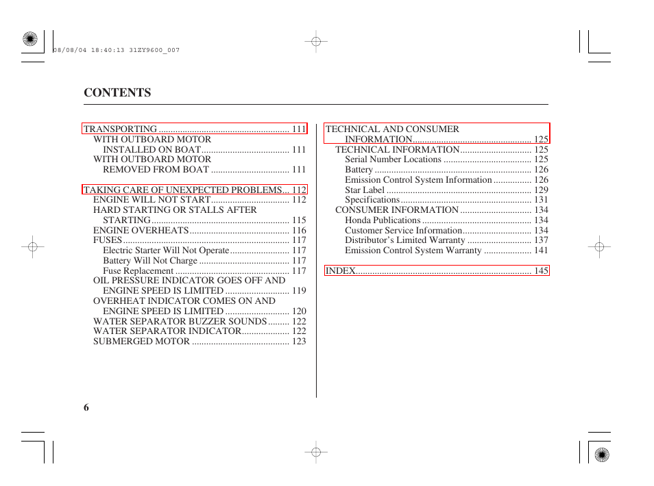 HONDA Outdoor Motor BF90D User Manual | Page 8 / 151