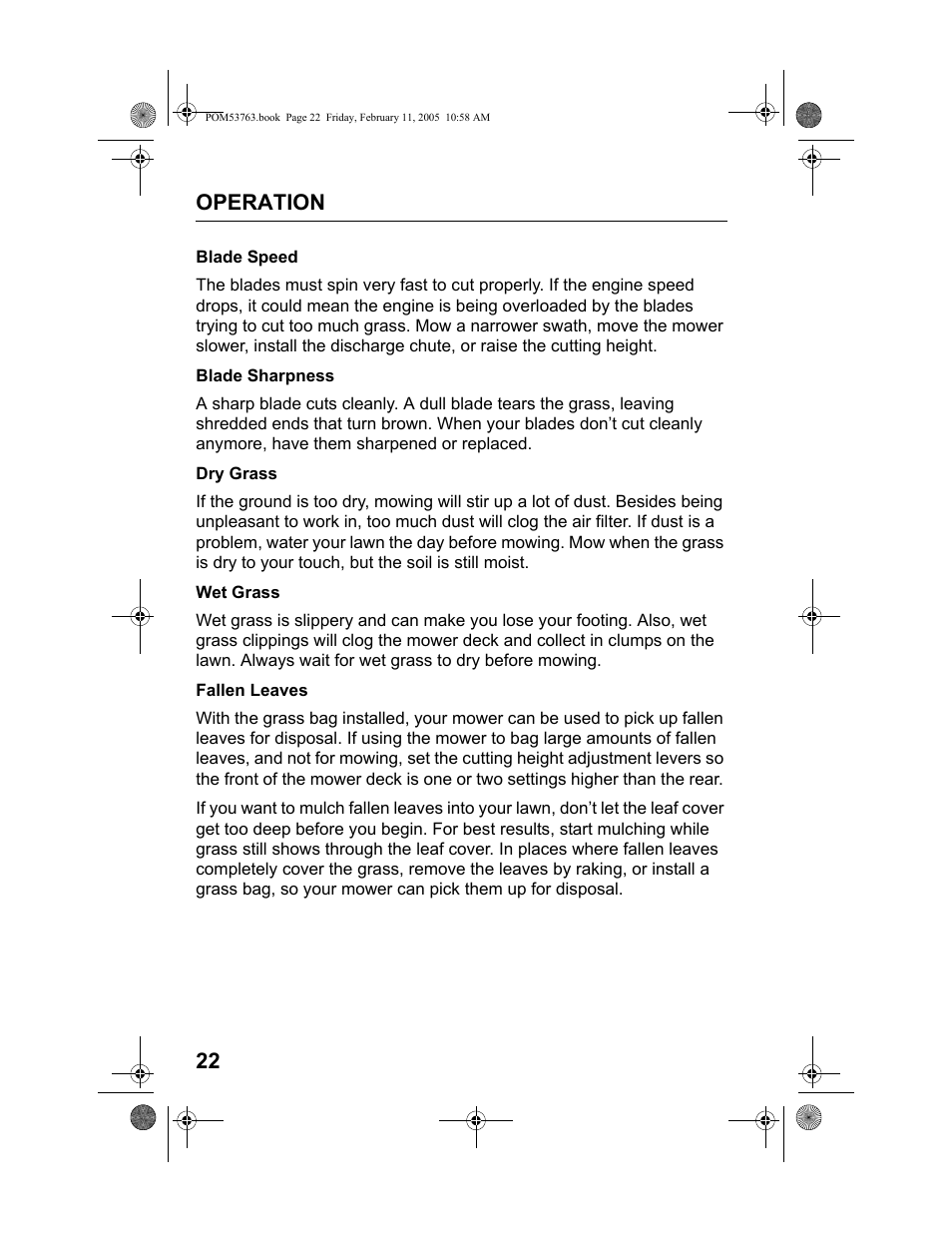 Operation 22 | HONDA HRR216TKA User Manual | Page 24 / 66
