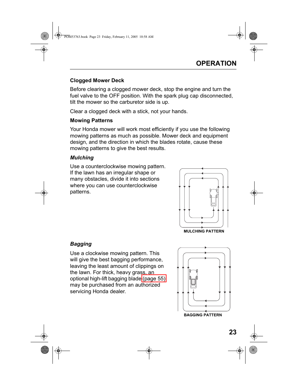 Operation 23 | HONDA HRR216TKA User Manual | Page 25 / 66