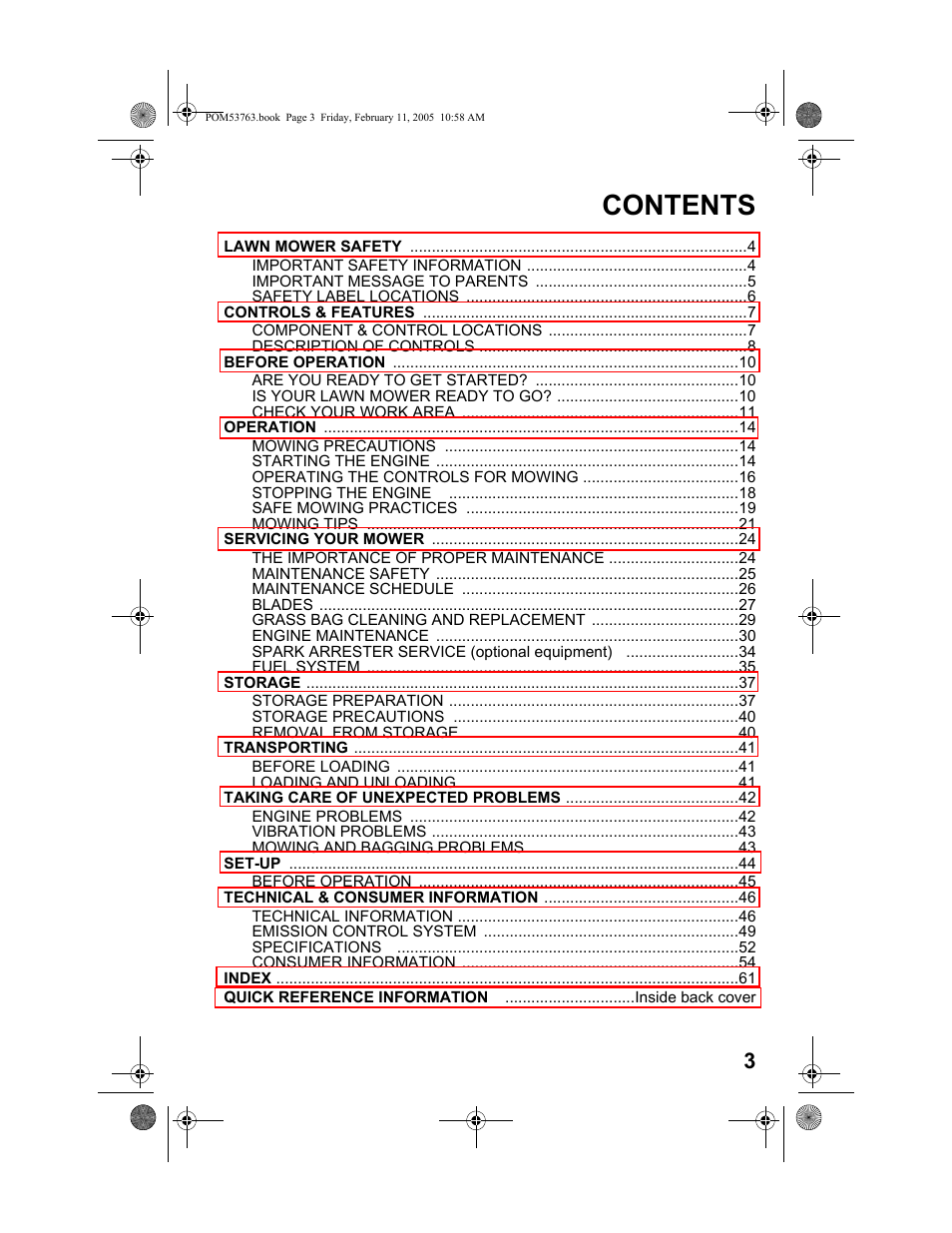 HONDA HRR216TKA User Manual | Page 5 / 66