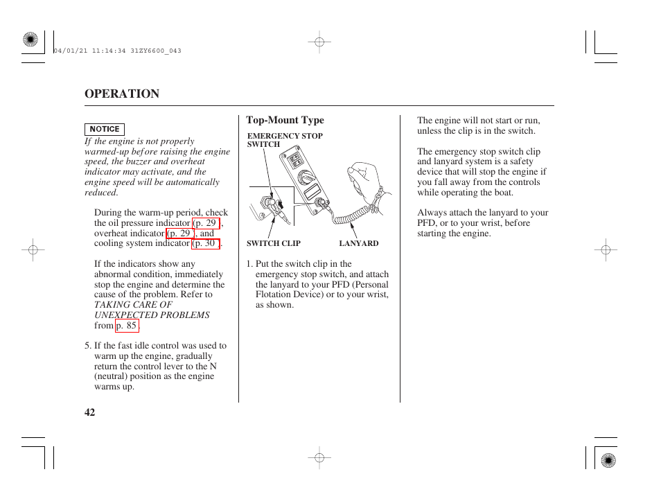 Top-mount type | HONDA Outboard Motor BF135A User Manual | Page 44 / 118