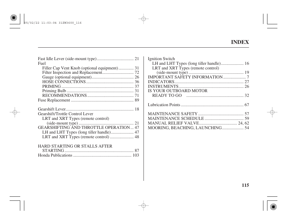 HONDA Outdoor Motor BF50A User Manual | Page 117 / 126
