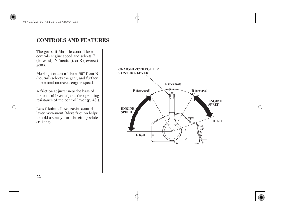 Controls and features | HONDA Outdoor Motor BF50A User Manual | Page 24 / 126