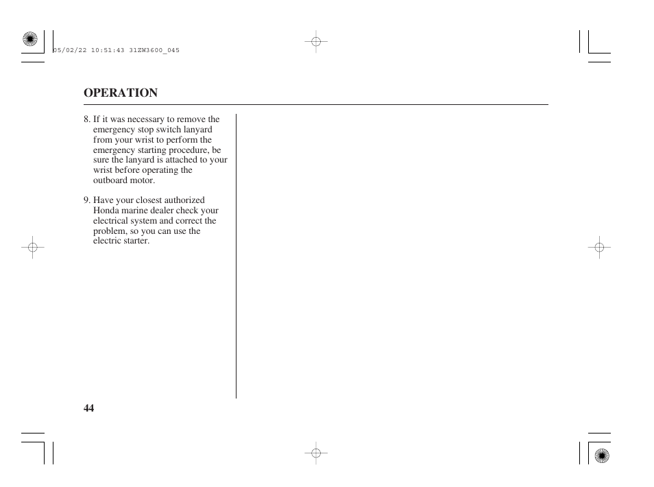 HONDA Outdoor Motor BF50A User Manual | Page 46 / 126