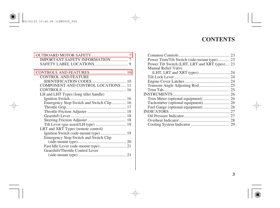 HONDA Outdoor Motor BF50A User Manual | Page 5 / 126