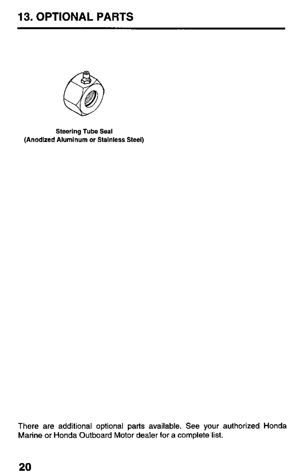 Optional parts | HONDA Outboard Motor BF15A User Manual | Page 78 / 81