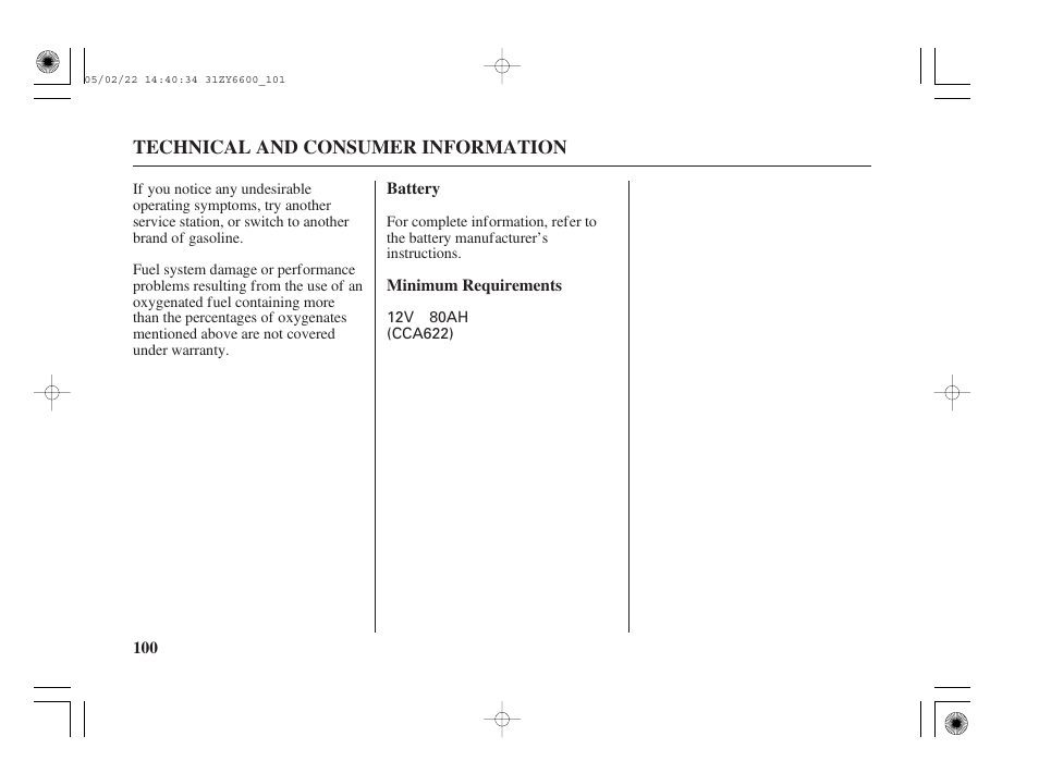 Battery | HONDA Outboard Motor BF150A User Manual | Page 102 / 129