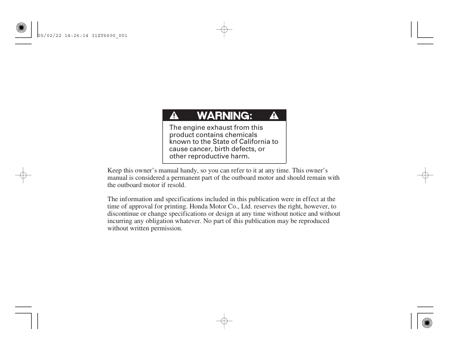 HONDA Outboard Motor BF150A User Manual | Page 2 / 129