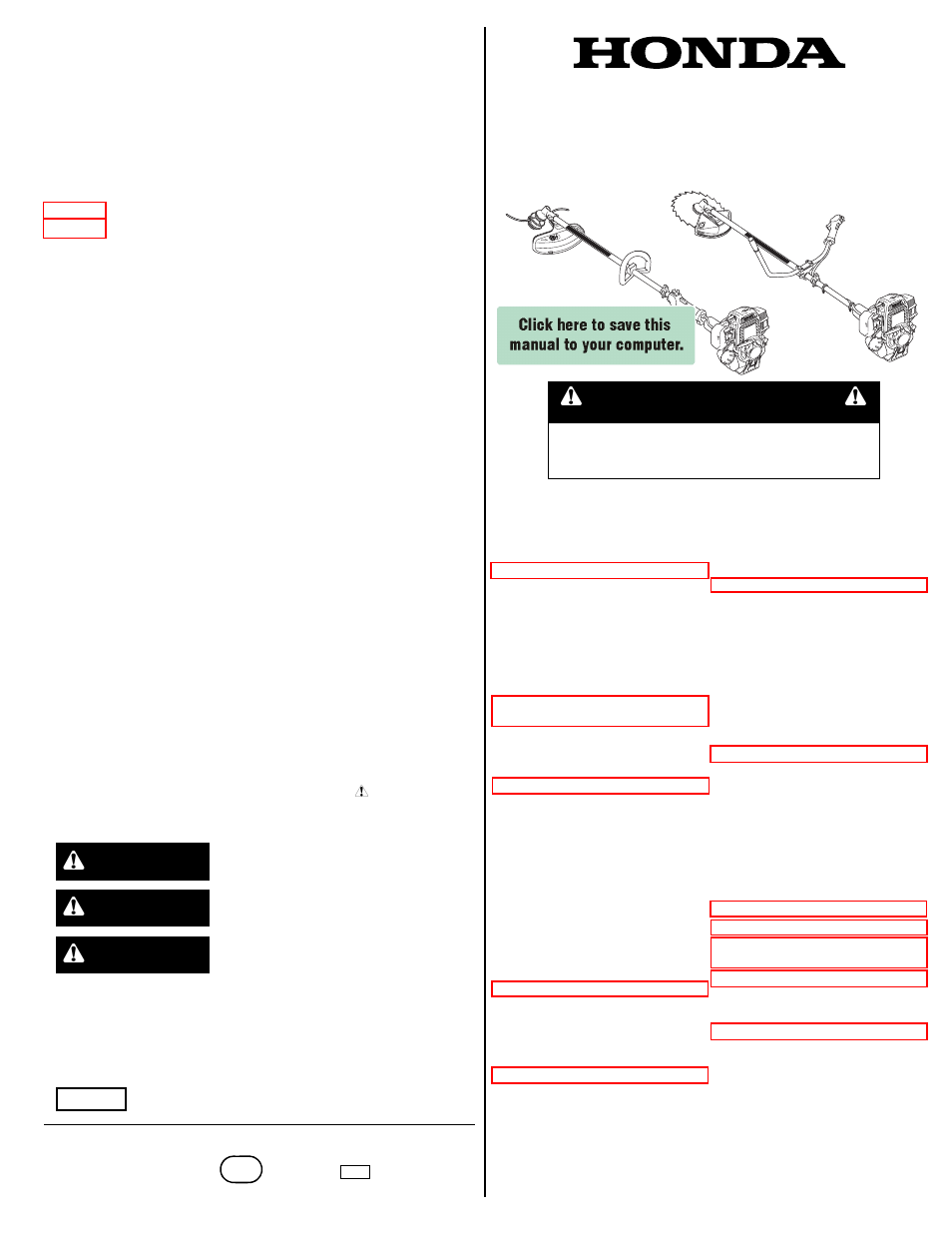 HONDA HHT35S User Manual | 32 pages