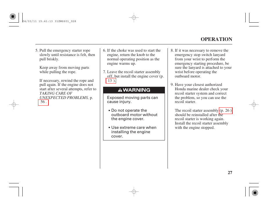 HONDA Outboard Motor BF2D User Manual | Page 29 / 83