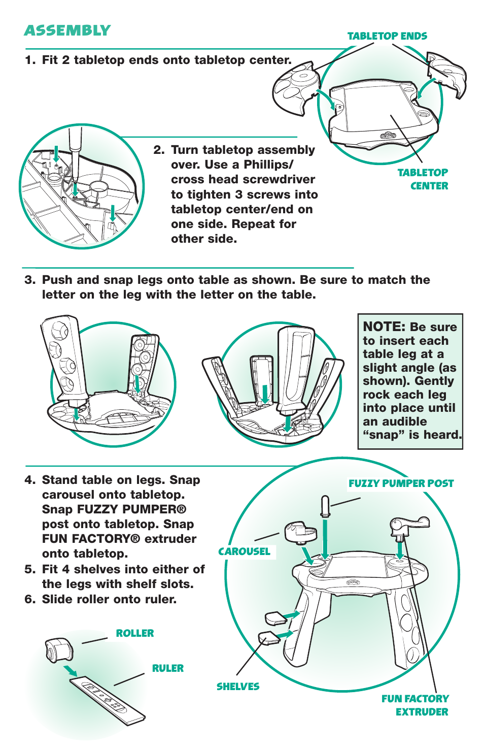 Assembly | Hasbro PlayDoh Creativity Table 22613 User Manual | Page 2 / 4