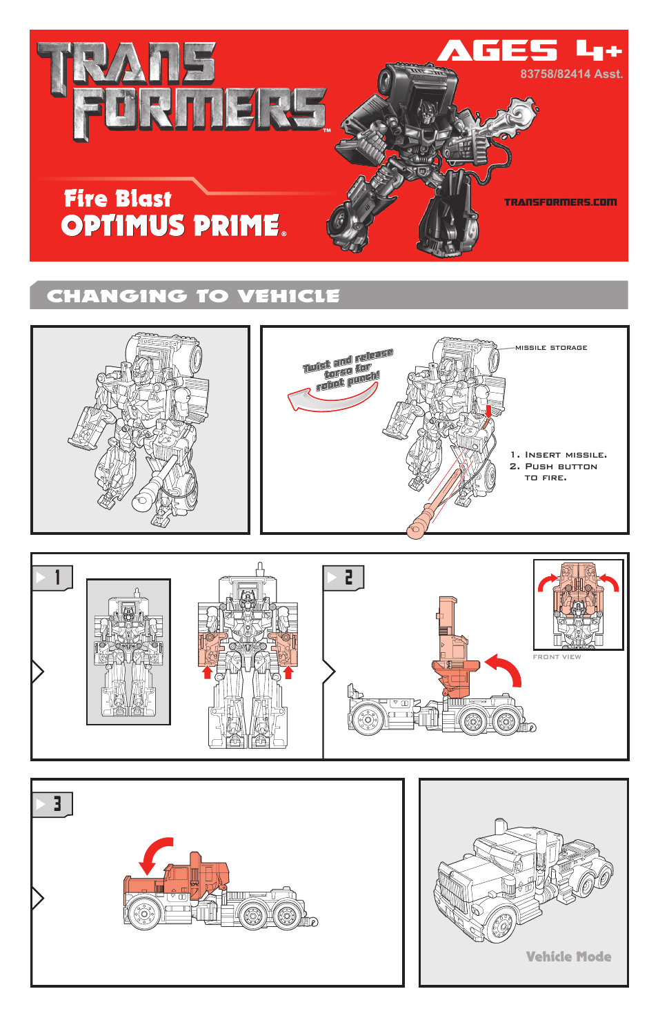 Hasbro Transformers 83758 User Manual | 2 pages