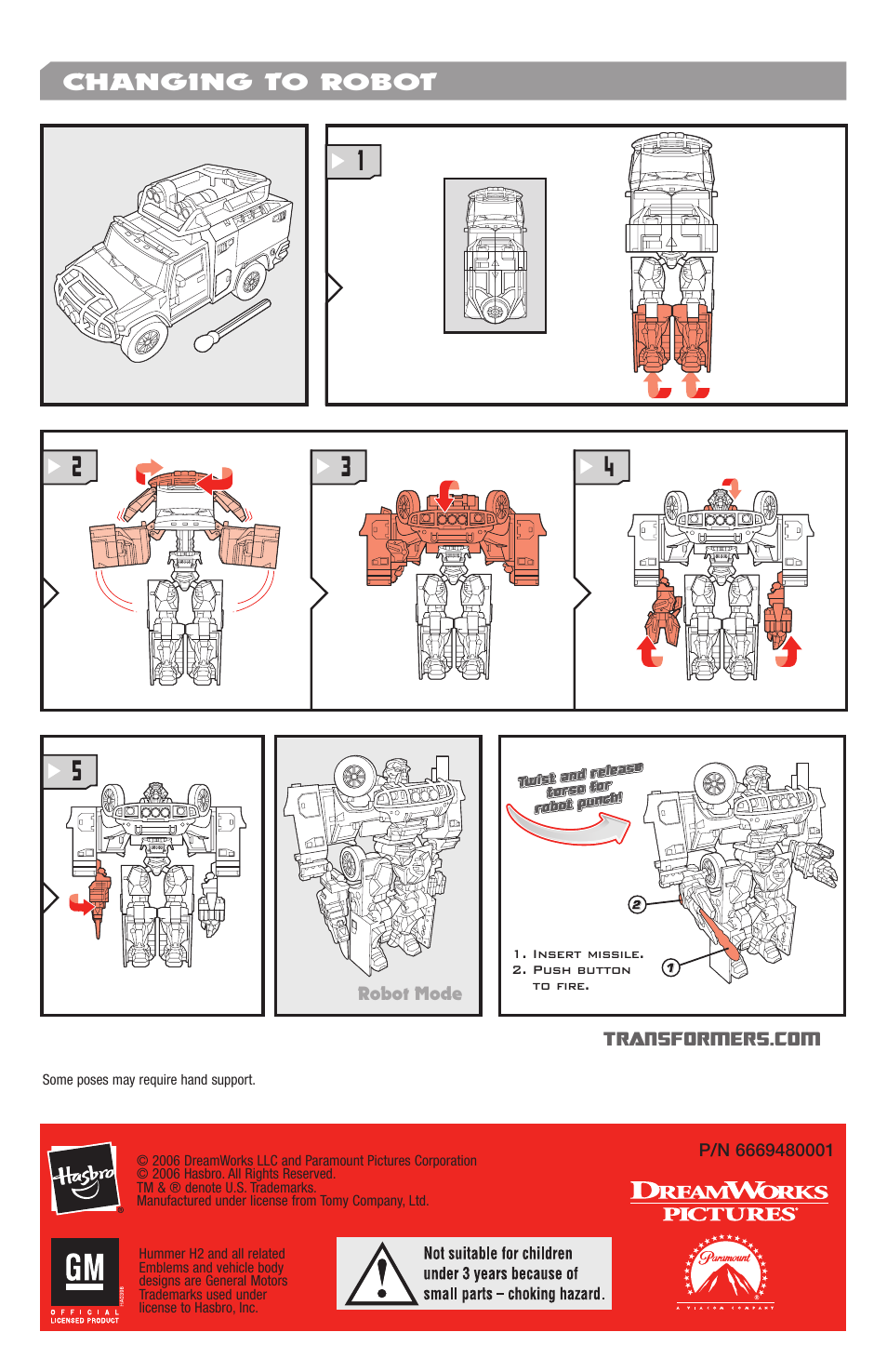 Changing to robot | Hasbro Transformers Axe Attack 82435 User Manual | Page 2 / 2