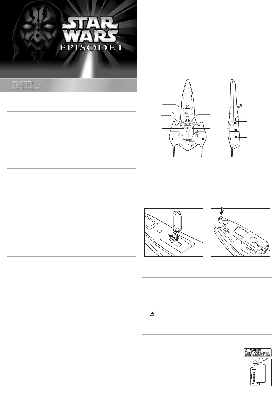 Hasbro Royal Naboo Starship Answering Machine 88-306 User Manual | 2 pages