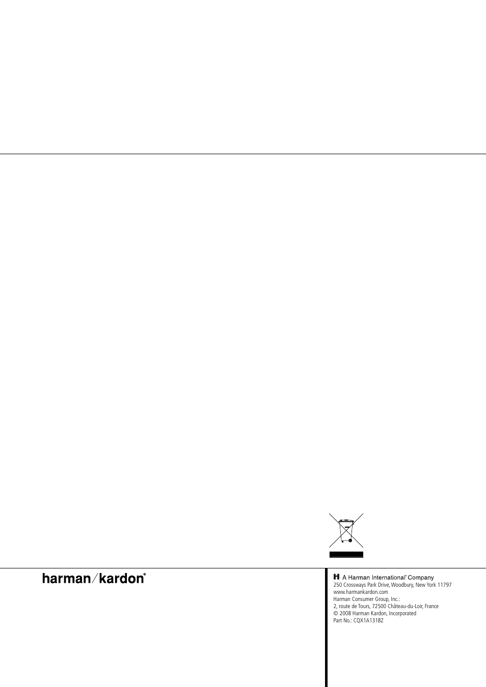 Harman-Kardon AVR 355 User Manual | Page 58 / 58