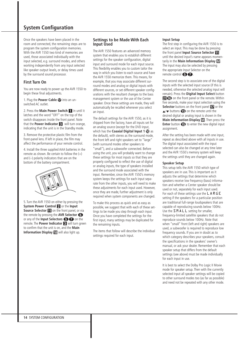 System configuration | Harman-Kardon AVR1550 User Manual | Page 14 / 30