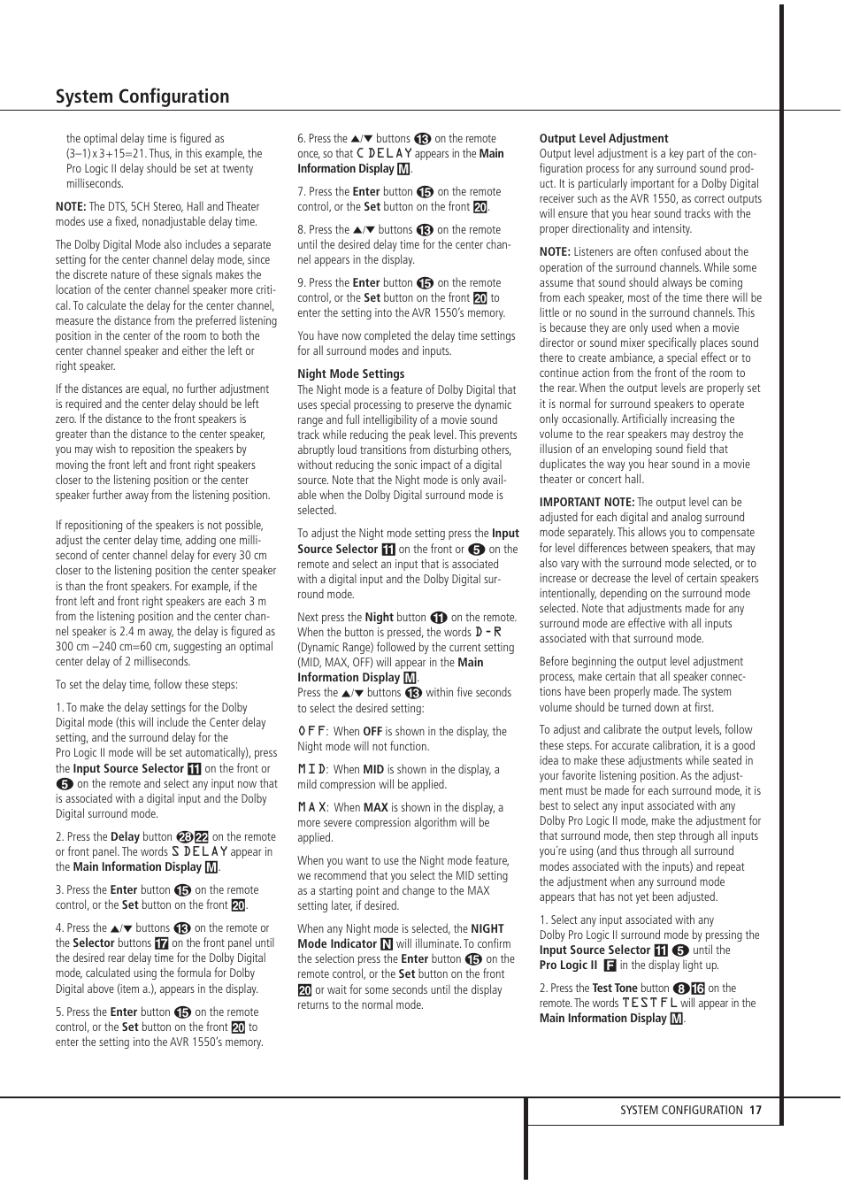 System configuration | Harman-Kardon AVR1550 User Manual | Page 17 / 30