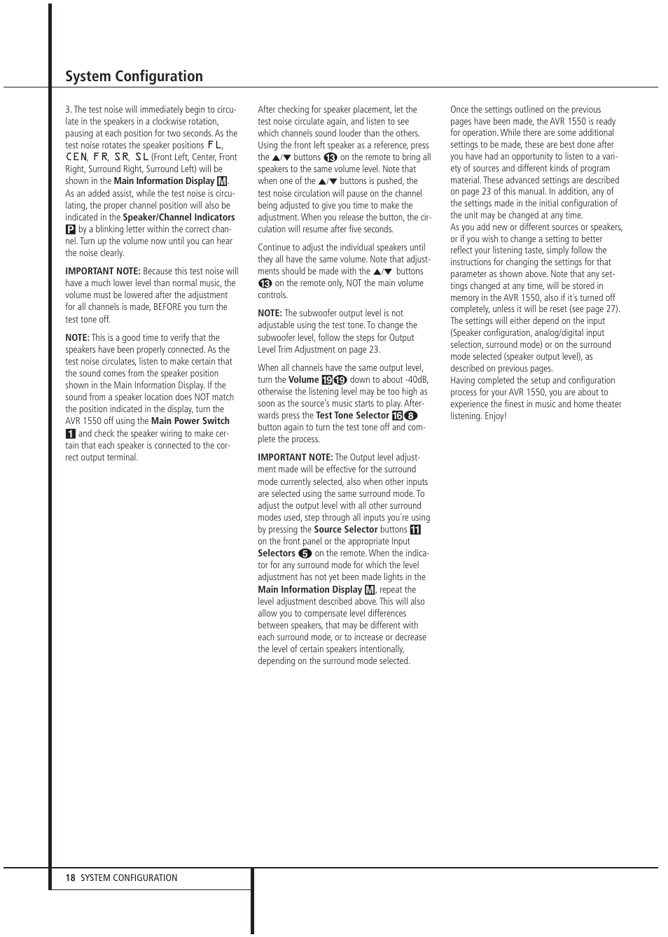 System configuration | Harman-Kardon AVR1550 User Manual | Page 18 / 30