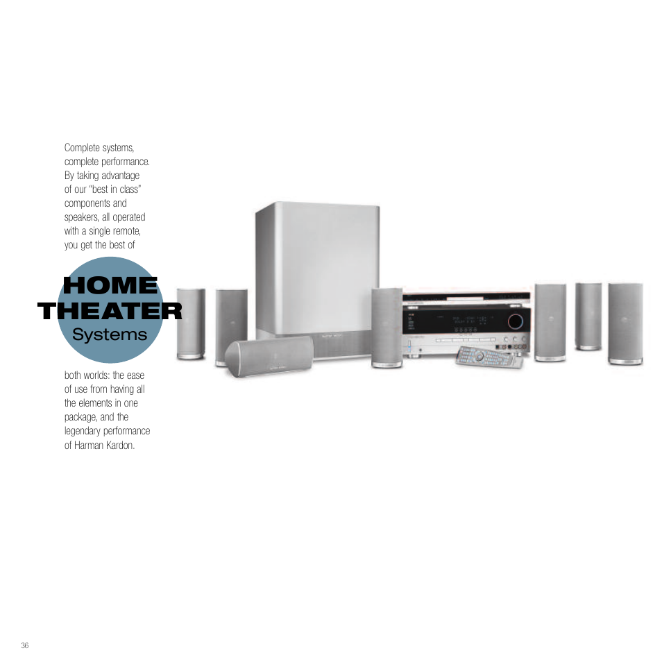 Home the ater | Harman-Kardon Home Theater System User Manual | Page 36 / 44