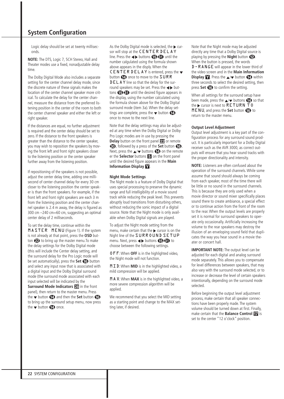 System configuration | Harman-Kardon AVR 3000 User Manual | Page 22 / 52